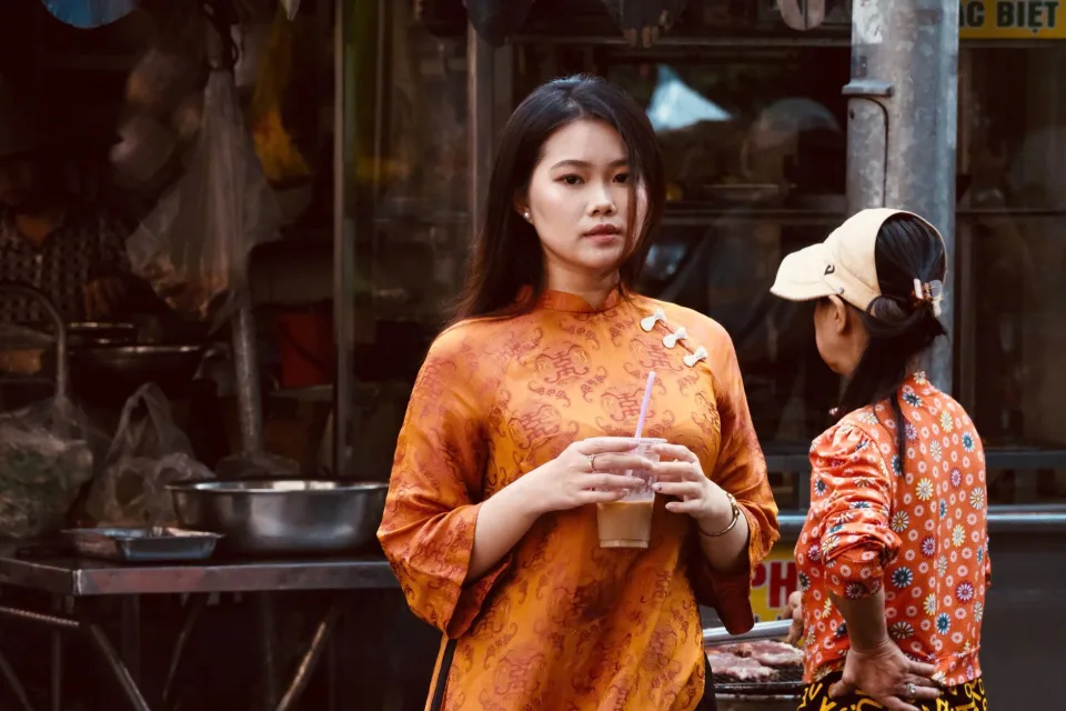 Quầy pha chế và bảng menu